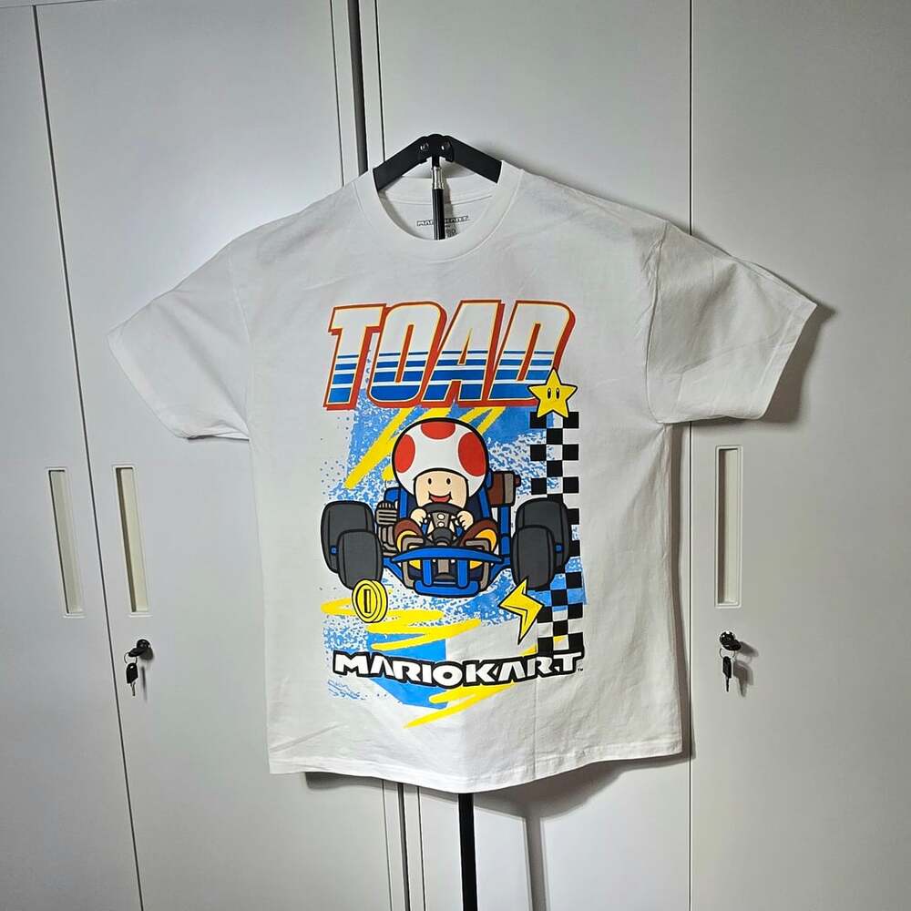 Nintendo Mario Kart Toad Checkered Racing Graphic T-Shirt XL